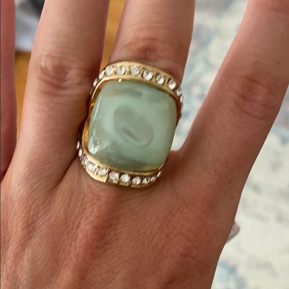 Crystal ring with teal crystal - Picture 3 of 7